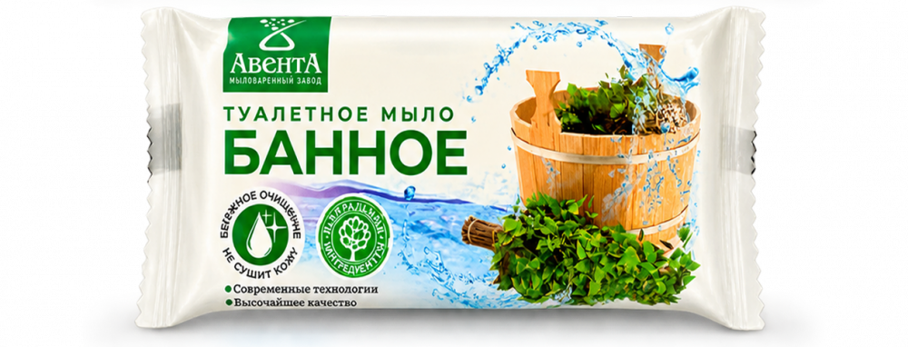 Мыло туалетное твердое "Банное", 90 г.